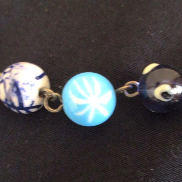 Vintage ITALIAN VENETIAN Millefiori Glass Wedding Cake Beads, Necklace 17" - Picture 6 of 14